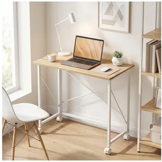 Homcom Schreibtisch MDF Stahl Naturholz