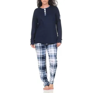 normann Damen Pyjama Kariert Blau 48/50