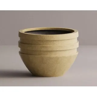 Casa Padrino Luxus Beton Blumentopf Gelb Ø 80 x H. 60 cm - Wohnzimmer & Garten Deko Pflanzentopf