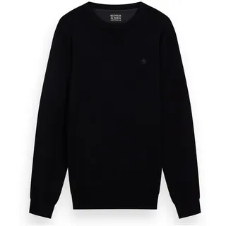 Sweatshirt SCOTCH & SODA "Strickpullover Core Viskose Pullover", Herren, Gr. XL, schwarz, Obermaterial: 81% Viskose CV. 19% Nylon NY., Sweatshirts Sweatshirt