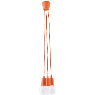 SOLLUX Pendelleuchte DIEGO Einzigartiges Design ohne Schirm Minimalistische Beleuchtung LED Birne dreifach orange