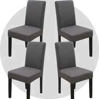 Famanu Stuhlhussen Set von 4, super elastisch, abnehmbar und waschbar, für Esszimmer, Hotel und Feierlichkeiten - Grau