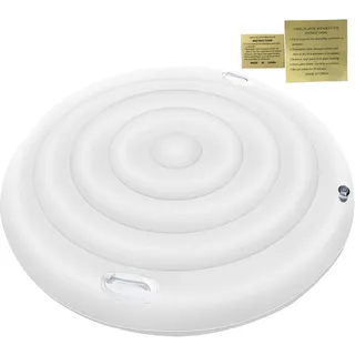 Thermoabdeckung whirlpools Rund, 138cm Aufblasbare whirlpools Abdeckung, Aufblasbar Poolabdeckung, Regenfest Und ReißFest Whirlpoolzubehör Für Pools Outdoor