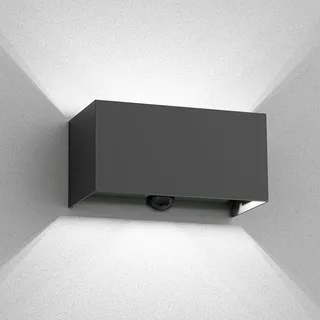 ledscom.de Wandleuchte rechteckig Aluminium 10,0 cm inkl. 2 LED Lampen 4,4 W anthrazit