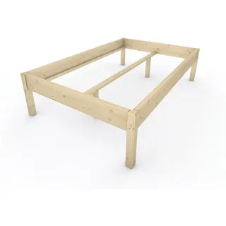 TUGA-Holztech Massivholzbett Holzbett Naturholzbett 140 x 220 cm 58 cm Bettgestell ohne Kopfteil, Br 70 80 90 100 120 140 160 180 200 Lg 200 220 H=38/48/58 cm 140 cm x 220 cm x 58 cm