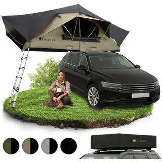 Juskys Autodachzelt Lago 140 x 240 cm Schwarz / Khaki 