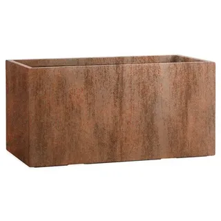 Pflanzwerk® Pflanzkübel Pflanzkübel TUB - (Rost) - 30cm x 60cm x 30cm, Fiberglas - Handgefertigt - Rechteckig - Frostbeständig braun 60 cm x 30 cm x 30 cm