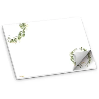 itenga Tischset Platzset Schön DASS du da bist Blätter und Fisch DIN A3 42x30cm 50 Blatt Papier Unterlage Platzset für Kommunion Konfirmation Taufe
