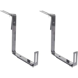 Alpfa 2er-Set Blumenkasten Halterungen Halter für Blumenkasten grau