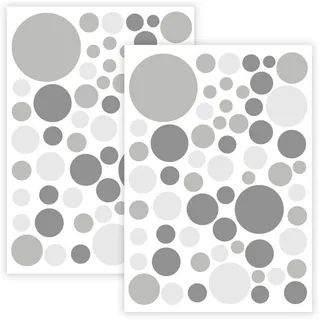 WANDKIND Wandtattoo Kreise Set 120 Stück V283 grau