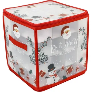 Dimoxii Aufbewahrung für Weihnachtskugeln, Aufbewahrungsbox Christbaumschmuck, 4 Lagen Organizer für Christbaum Kugel Weihnachtskugeln Organizer für 64 Christbaumkugeln
