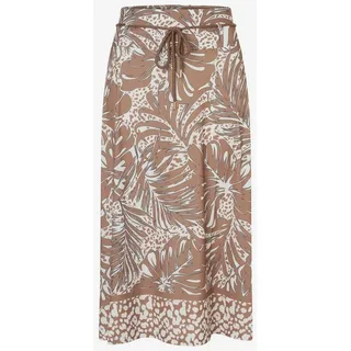 More & More Minirock Damen Braun Blätterprint 34