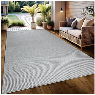 my home Teppich Venedig auch als Läufer erhältlich, rechteckig, Höhe: 4 mm, In- und Outdoor geeignet, Sisal-Optik, Wetterfest & UV-beständig grau 60 cm x 110 cm x 4 mm