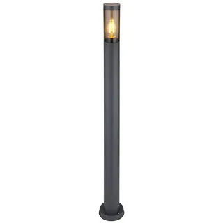 GLOBO LIGHTING LED Pollerleuchte, LED wechselbar, warmweiß, Gartenlampen mit Strom, Außen-licht für Außenbereich, Höhe 110cm grau