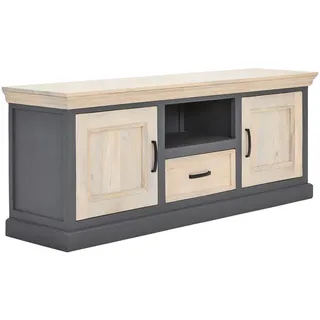 Livetastic Sideboard Kigali, Grau, Natur, Metall, Mangoholz, massiv, Holz, 1 Schubladen, 160x60x40 cm, handgemacht, Schlafzimmer, Schlafzimmer Kommoden
