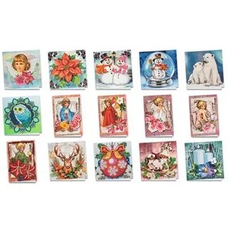 KARIN JITTENMEIER Diamond Painting-Set Grußkarten Wintermotive 90tlg.