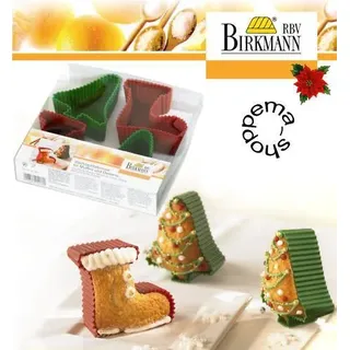 Muffin Backform Muffinform Silikon Tanne Stiefel Rot Weihnachten RBV Birkmann