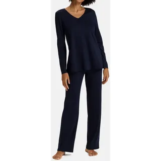 Hanro Pyjama Cotton Silk Blau M