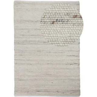 carpetfine Wollteppich CARPETFINE "Passau Handwebteppich", beige (creme), B:60cm H:10mm L:90cm, Jute, Wolle, Teppiche, Naturfaser, Wolle, handgewebter Wendeteppich, Schlafzimmer, Wohnzimmer