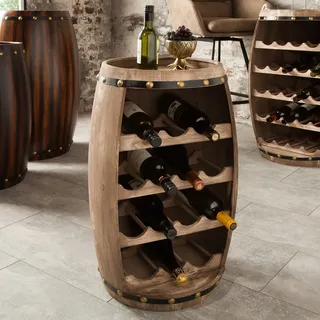 Authentisches Weinregal BODEGA 60cm natur Pinie Weinfass Shabby Chic
