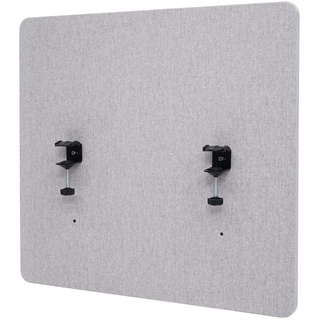 Mendler Akustik-Tischtrennwand HWC-G75, Büro-Sichtschutz Schreibtisch Pinnwand, doppelwandig Stoff/Textil ~ 65x60cm grau