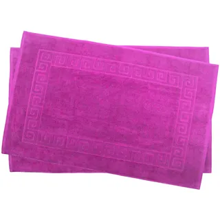 Julie Julsen 2er Pack 60 x 100 cm Badvorleger in Premium Qualität 900 gm2 in aktuellen Farben und 4 Größen aus Baumwolle Badematte Badteppich Duschvorleger Design Spirale Pink