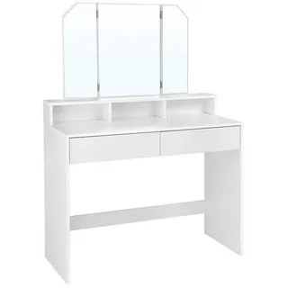 Boxxx Schminktisch, Weiß, Glas, Holzwerkstoff, 2 Schublade(n) Schubladen, rechteckig, Wange, 40x142x100 cm, Schlafzimmer, Schminktische