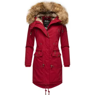 Navahoo Damen Winter Jacke Warmer Winterparka mit Kapuze Rosinchen Blood Red Gr. S - S