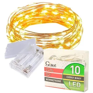 Energiesparende Tropfenförmige Weihnachtsbaumbeleuchtung An Weißem Kabel Mit 10 Leds, Warmweißes Licht, Batteriebetrieben (aa-batterien)