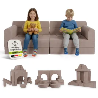 Juskys Kindersofa Kayo 90 x 200 cm Polyester rosa