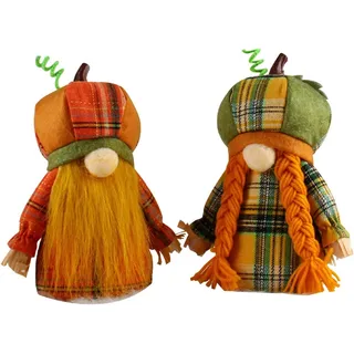 Set Mit 2 Herbst-ernte-gnomen-plüschtieren Für Halloween, Partys Und Mehr