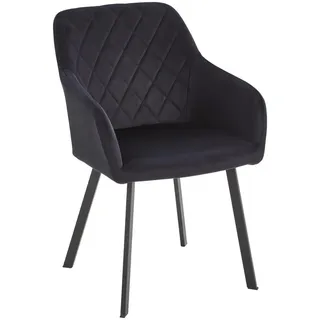 Livetastic Armlehnstuhl, Schwarz, Holz, Metall, Textil, Pappel, Sperrholz, eckig, 54x87x64 cm, Esszimmer, Stühle, Esszimmerstühle, Armlehnenstühle