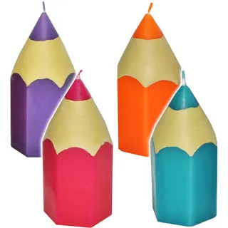 alles-meine.de GmbH 2 Stück kleine Kerzen - bunter Stift - TÜRKIS BLAU/GRÜN - 8 cm hoch - Tischkerzen - Geburtstagskerzen/Tischdeko/Schuleinführung - Stifte - Kinderg..