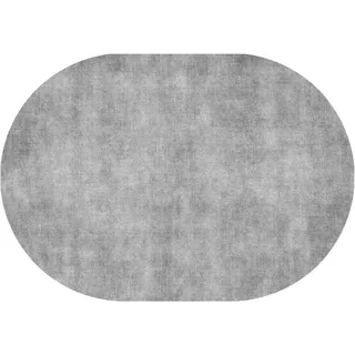 Rururug Teppich Oval Wohnzimmer Kurzflor mit Antirutschmatte Schlafzimmer Teppiche Anti-Rutsch Unterseite fürs Sofa,einfarbig grau, helle Farbe,Oval 120 x 160 cm
