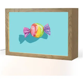 OnlyWow Tischleuchte Lightbox Blau - Bonbon - Regenbogen, Dimmbar, Farbwechsel, LED, Warmweiß, Kaltweiß, Neutralweiß Einstellbar, Tischlampe, Schreibtischlampe, Desk, Dimmbar, mit Kabel, LED 30 cm x 8 cm x 20 cm