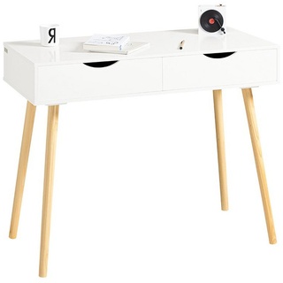 SoBuy Schreibtisch FWT40, mit 2 Schubladen Tisch Computertisch Kinderschreibtisch Bürotisch weiß