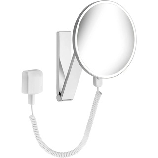 Keuco iLook_move Kosmetikspiegel mit Kabelschalter mit Beleuchtung Dm. 212 mm - Aluminium-Finish - 17612179001