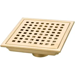 Quadratischer Duschablauf In Gebürstetem Gold, Edelstahl 304, Für Bad Und Küche, Abflussgitter Mit Hohem Durchfluss, 150 Mm