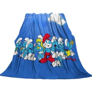 CHENGHUO Schlümpfe Tagesdecken Für Kinder,Fleece-Überwurfdecke,Kuscheldecke Kinder Jungen Mädchen,Flanell Decken Geschenk Für Kinder,babydecke (C,200x200)