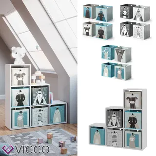 Vicco Kinderbücherregal Raumteiler 6 Fächer MDF weiß