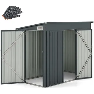 Costway Gerätehaus 2,35 x 1,17 m Dunkelgrau