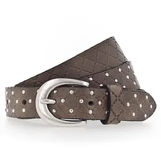 b.belt Lilou Nietengürtel Leder 100 cm braun