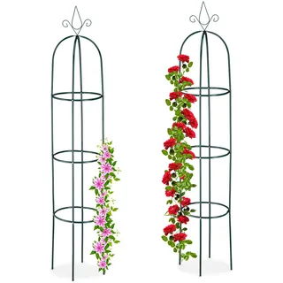 Relaxdays Obelisk Rankhilfe 200 x 41 cm Grün