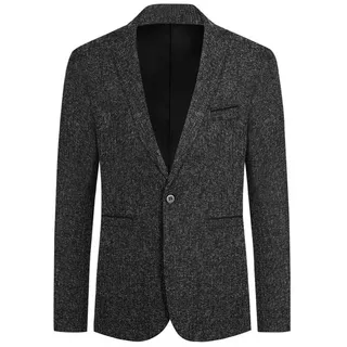 Allthemen Sakko Herren Sportliches Sakko im Slim Fit schwarz 46