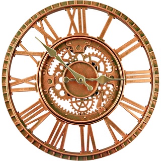 YTAONS Outdoor-Wanduhr, 30,5 cm, Gartenuhr, wasserdichte Uhren, römische Retro-Küche, Heimuhr, nicht leise (Kupfer)