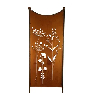 Bornhöft Schild Gartenschild Edelrost Rost zum Einstecken rostige Gartendeko Blumen Blüten Blütenwiese Dekoration Beetstecker Gartenstecker
