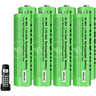 NI-MH AAA Akku für Panasonic Schnurlose Telefone 1,2V 400mAh Akku für Telefon, Batterien AAA Wiederaufladbar für Gigaset Mobilteile - 8 Stück