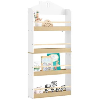 SoBuy Kinderregal KMB121 60 x 130,5 x 15 cm Kiefer weiß