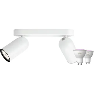 Philips Pongee Aufbauspot - 2 Spots - Weiß + Philips Hue White & Color GU10 (2x)