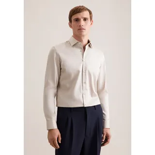 Seidensticker Businesshemd "Schwarze Rose", Herren, Gr. L (42), normale Ärmellängen, beige, 100% Baumwolle, unifarben, slim fit, 2-Knopf-Manschette, Hemden, Slim 1/1 Kentkragen Uni